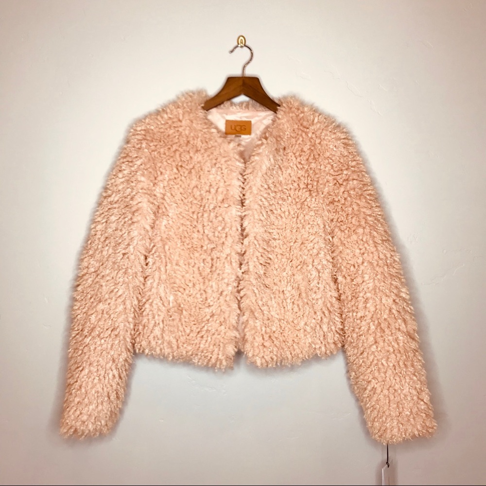 UGG Lorrena Faux Fur Sherpa Pink Jacket Coat
